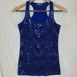 Almost Famous Royal Blue Sequin Tank Top